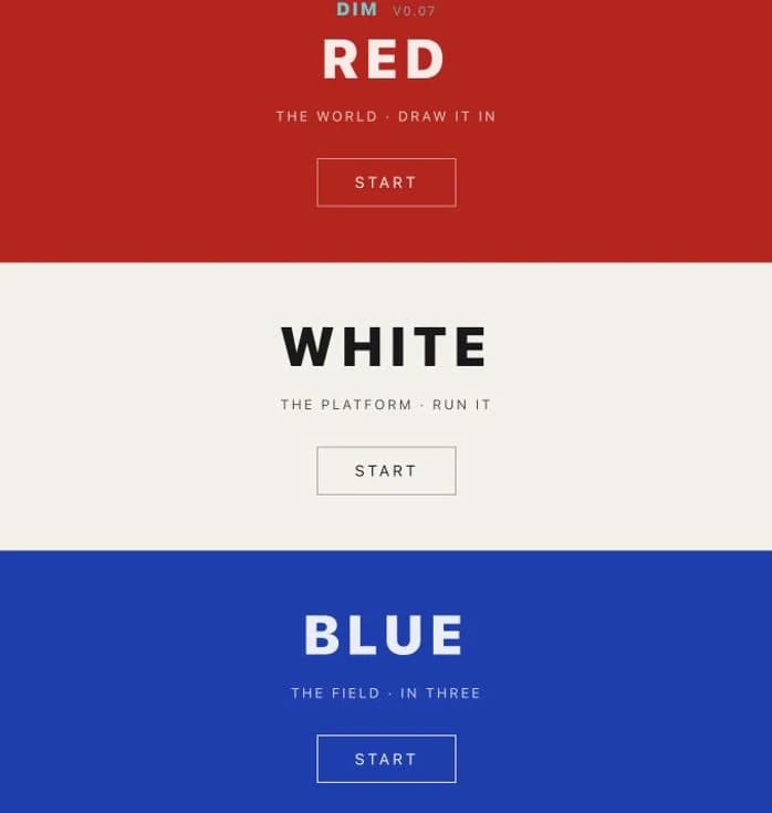 Dim: red, white and blue